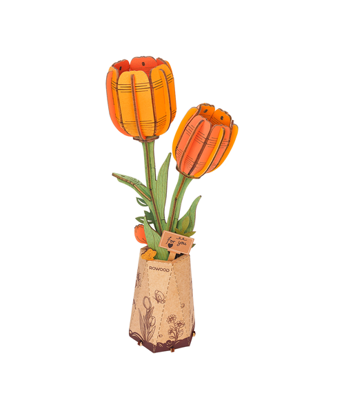 Rowood Puzzle 3D Tulipán Naranja 124pz