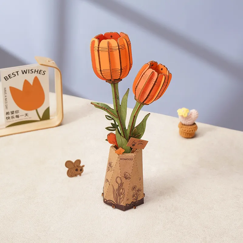 Rowood Puzzle 3D Tulipán Naranja 124pz