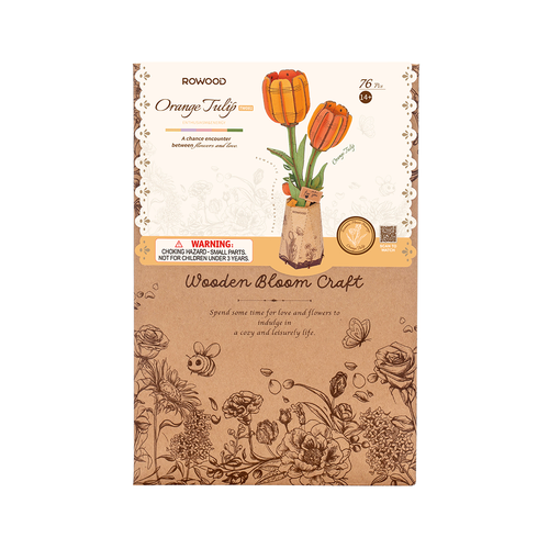 Rowood Puzzle 3D Tulipán Naranja 124pz