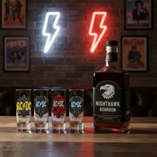 Set 4 Vasos Chupitos AC/DC